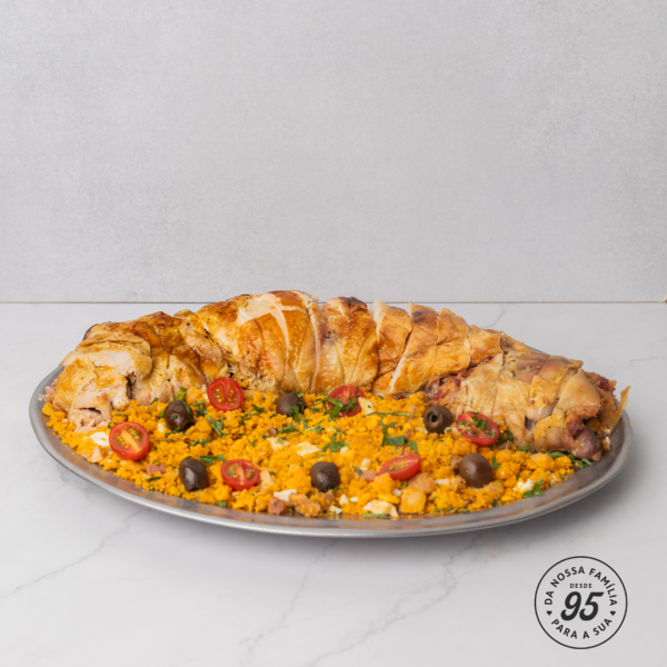 Frango recheado fatiado